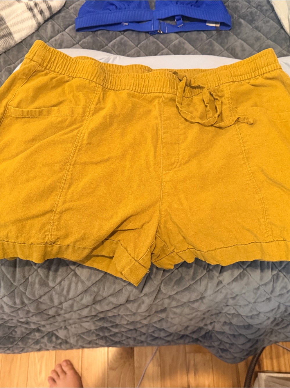 Old Navy Mustard Yellow Drawstring Athletic Shorts